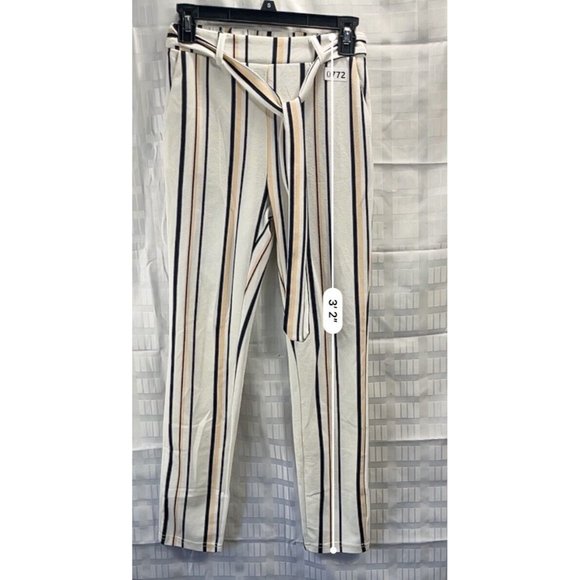 Shein Women Dress Pants Size S Color White Black Beige Stripe - Picture 9 of 15
